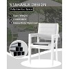 Patio Stackable Chairs Set of 2, Outdoor Aluminum Stacking Dining Chairs with Textilene Fabric for Outdoor, Patio, Deck, Backyard - 3 of 4