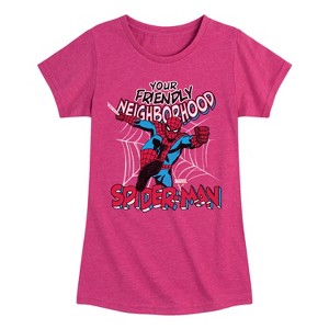 Girls' - Marvel - Friendly Neighborhood Spider-Man Fitted Short Sleeve Graphic T-Shirt - 1 of 3