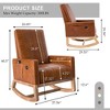 VECELO Modern Glider Rocker Chair with USB Port Armchair & Side Pocket, Faux Leather Upholstered Rocking Chair for Living Room Balcony - 3 of 4