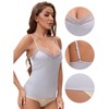 INSPIRE CHIC Women's Lace Trim Silk Satin V Neck Cami Vest Adjustable Spaghetti Strap Sleeveless Camisoles - 3 of 4