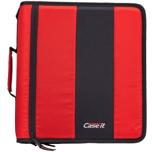 Case-It The Classic Zipper Binder - 2 Inch O-Rings - Multiple Pockets - 800 Sheet Capacity - Comes with Shoulder Strap - 1 of 3