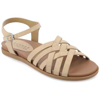 Journee Collection Womens Kimmie Ankle Strap Flat Sandals