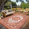 Outdoor Rug Medallion Plastic Straw Camping Carpet, Reversible Floor Mat, UV-Resistant Indoor Outdoor Area Rug for Backyard, Deck, Picnic, Porch - 2 of 4