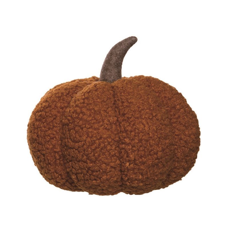 Transpac Polyester Plush Fuzzy Harvest Fall Pumpkin Decor Set of 3, 7.5 x 7.5 x 7.0 inch, 4 of 5