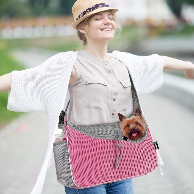 PetAmi Small Dog Sling Carrier, Soft Crossbody Puppy Carrying Purse, Adjustable Breathable Travel Pet Cat Pouch to Wear for Traveling, 5 of 8