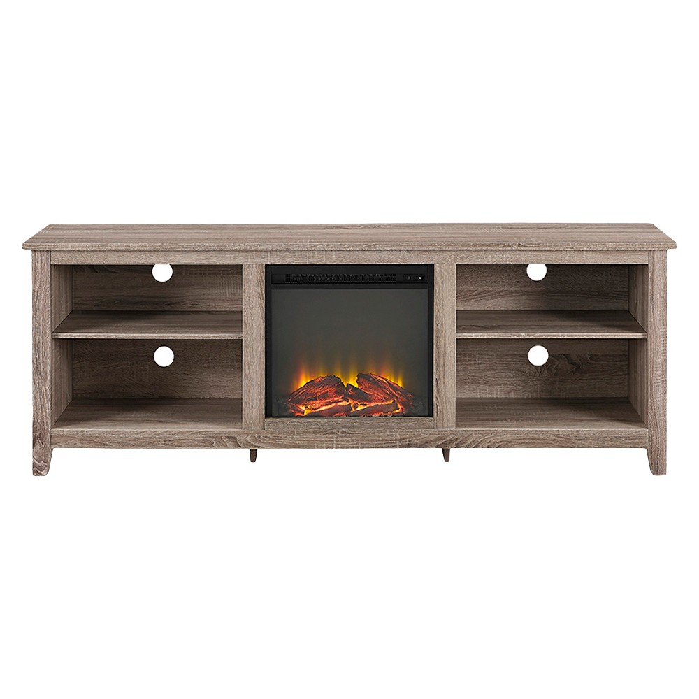 TV/Media Stand Fireplace: Walker Edison TV Stand With Fireplace - Grey (70")