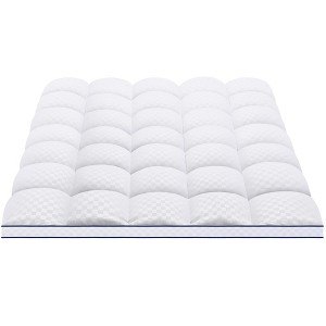 Itopfox Queen Mattress Topper with Extra Thick Pillowtop, Cooling Plush Cover, 3D Snow Down Alternative Fill for Comfortable Sleep - 1 of 4