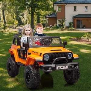 24V 2-Seater Kids Electric Ride-On Truck, 2WD/4WD Switchable, with Remote Control, Trunk, 4-Wheel Suspension, LED Lights - 1 of 4