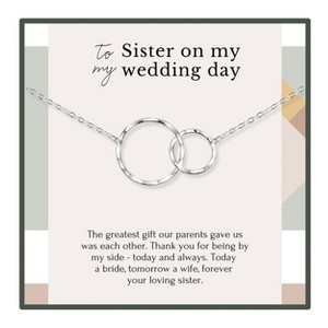HOPE LOVE SHINE Sister Wedding Gift from Bride – 2 Ring Necklace Bridal Party, Rehearsal Dinner Jewelry - 1 of 4
