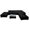 vidaXL 8 Piece Patio Lounge Set - Poly Rattan Garden Furniture Suite with Cushions and Steel Frame - Black - 3 of 4