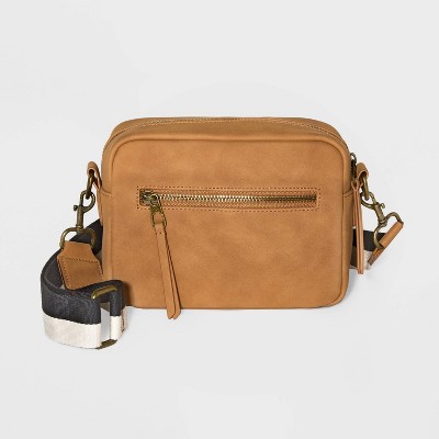 Camera Crossbody Bag with Strap - Universal Thread™ Cognac