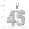Black Bow Jewelry 14k White Gold, Varsity Collection, Large D/C Pendant, Number 45 - 2 of 3