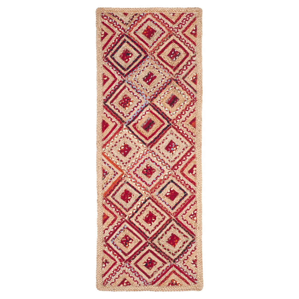 Bailey Accent Rug - Natural/Red (2'3inx6') - Safavieh