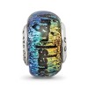 Black Bow Jewelry Virgin Islands & Palm Tree Dichroic Glass & Sterling Silver Bead Charm - 2 of 4