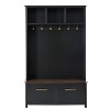 CAVINAS Freestanding Coat Racks with 2 Drawers and Bench,Hall Tree with 6 Hooks and 3 Open Shelves,Entryway Furniture for Living Room,Black - 4 of 4