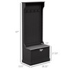 Aghana Digitals Black Entryway Hall Tree: 4 Steel Hooks, Storage Bench with Hinged Top & - 2 of 4