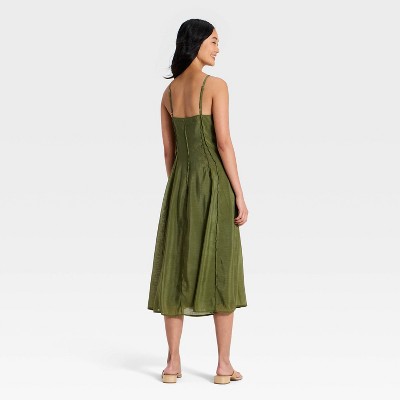 Женские платья A New Day Women's Cami Midi Dress - A New Day™ Olive Green XL — фото 2