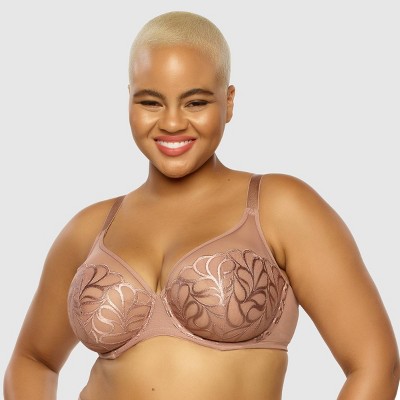 Paramour Women's Plus Size Lotus Embroidered Unlined Bra - Rose Tan 40g :  Target