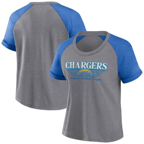 Nfl Los Angeles Chargers Women s Gray Raglan Scoop T shirt Target