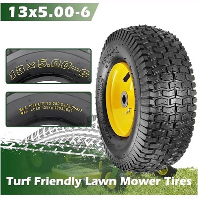 [2Set]Lawn Mower Utility Cart Turf Tires With Wheel,for Lawn Mower Tires,Riding Mower,Garden Tractors