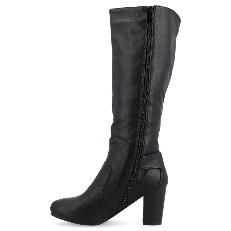 Journee Collection Womens Carver Stacked Heel Knee High Boots, 3 of 11