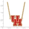 Black Bow Jewelry 14k Yellow Gold Plated Sterling Silver Houston Cougars NCAA Necklace 18 Inch - 2 of 4