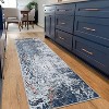 Modern Abstract Hallway Runner Rug, Machine Washable Low-Pile Geometric Non-Slip Floor Mat for Entryway, Living Room, Bedroom, Kitchen - 3 of 4