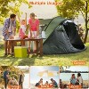 LakeForest"3-4 Person Pop Up Tent, Waterproof, Instant Setup with Mosquito Net Windows & Carrying Bag"Green&Khaki - 3 of 4