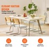 VEVOR Rattan Dining Chairs Set of 4, Mid Century Modern Dining Chair, Upholstered Velvet Accent Chair with Rattan Back, (18.1 Inch) White+Yellow - 3 of 4