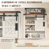 AMERLIFE Farmhouse Bathroom Wall Cabinet with Sliding Barn Door - 4 of 4