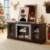 58" Modern TV Stand with 2-Door Storage, Faux Stone Media Console Cabinet, Large Entertainment Center - 2 of 4