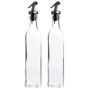 Juvale 2-Pack Olive Oil and Vinegar Dispenser Set for Kitchen, Restaurant, 17oz/500ml - 1 of 4