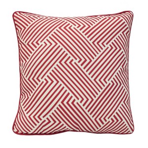 Outdoor Decor by Commonwealth Printed Outdoor Pillow Cover 18" x 18" Red (Cover Only) - 1 of 4