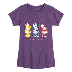 Girls' - Disney - Minnie Mouse Dots Fitted Short Sleeve Graphic T-Shirt - 1 of 4