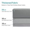 Aoibox 3 in 1 Waffle Shower Curtain Set with Liner & 12 Double Sided Hooks, 258GSM Luxury Weighted Fabric for Bathroom, Grey - 4 of 4