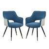 Racxily 2-Piece Blue Velvet Side Chairs ¨C Kitchen/Vanity Accent Chairs, Iron Legs & Two-Tone Seat, 27.7lbs, 23.2"x23.2"x33.9" - 2 of 4
