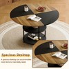 5 Piece Dining Set Splicing Round Dining Table Set Kitchen Table Set with 4 Dining Chairs&Double-layer Storage Table-ModernLuxe - 3 of 4