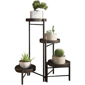 Indoor Metal Tiered Plant Stands, Folding Flower Display Holders Rack Shelf for Corner, Porch, Garden, Balcony, Living Room - 1 of 4