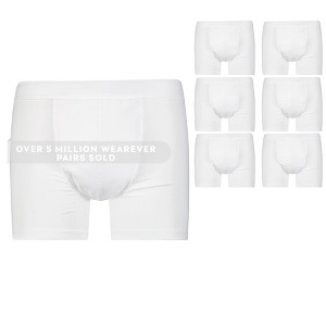 6-Pack Wearever Men's Regular Absorbency Incontinence Trunk Boxer Briefs - 1 of 4