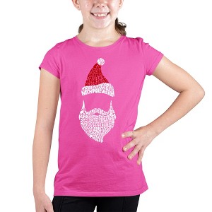 LA Pop Art Girl's Word Art T-shirt - Santa Claus - 1 of 4