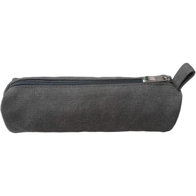 Fmeida Heavy Canvas Stationery Stylish Simple Pencil Bag and Durable Compact Zipper Pencil Case Pouch 1 Pack Gray