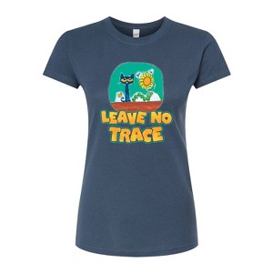 Women's - Pete the Cat - Leave No Trace Camping Fitted Graphic T-Shirt - 1 of 3