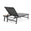 Patio Chaise Lounge with Mesh Seating and Built-In Side Table,Chaise Lounge Chair with Adjustable Recline-Maison Boucle - 4 of 4