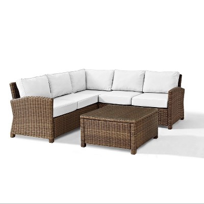 Crosley 4pc Bradenton Steel Outdoor Patio Sectional Sofa Furniture Set