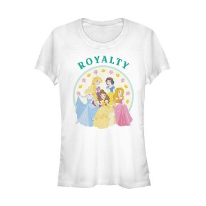 Juniors Womens Disney Princesses Cutety Cartoon T-Shirt - 1 of 3