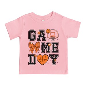 The Juniper Shop Basketball Game Day Coquette Toddler Short Sleeve Tee - 1 of 4