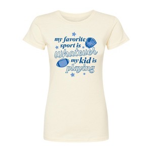 Women's - Instant Message - My Favorite Sport Is Whatever My Kid Is Playing Fitted Graphic T-Shirt - 1 of 3