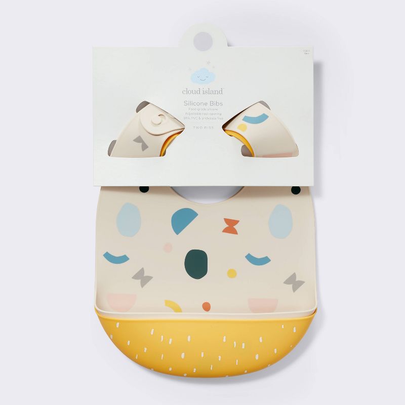 Silicone Bibs - 2pk - Shapes/Yellow - Cloud Island&#8482;, 5 of 6