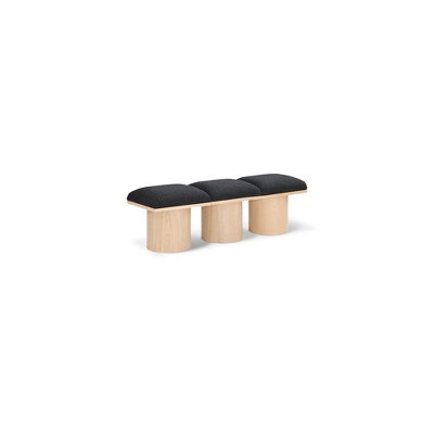 Meridian Furniture,Pavilion Black Boucle Fabric Bench