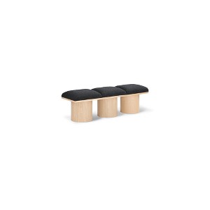 Meridian Furniture,Pavilion Black Boucle Fabric Bench - 1 of 4